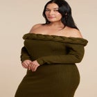 Cableknit Off Shoulder Maxi Dress image number null