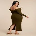 Cableknit Off Shoulder Maxi Dress image number null