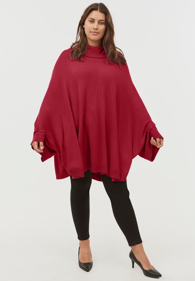 Turtleneck Poncho Sweater image number 2