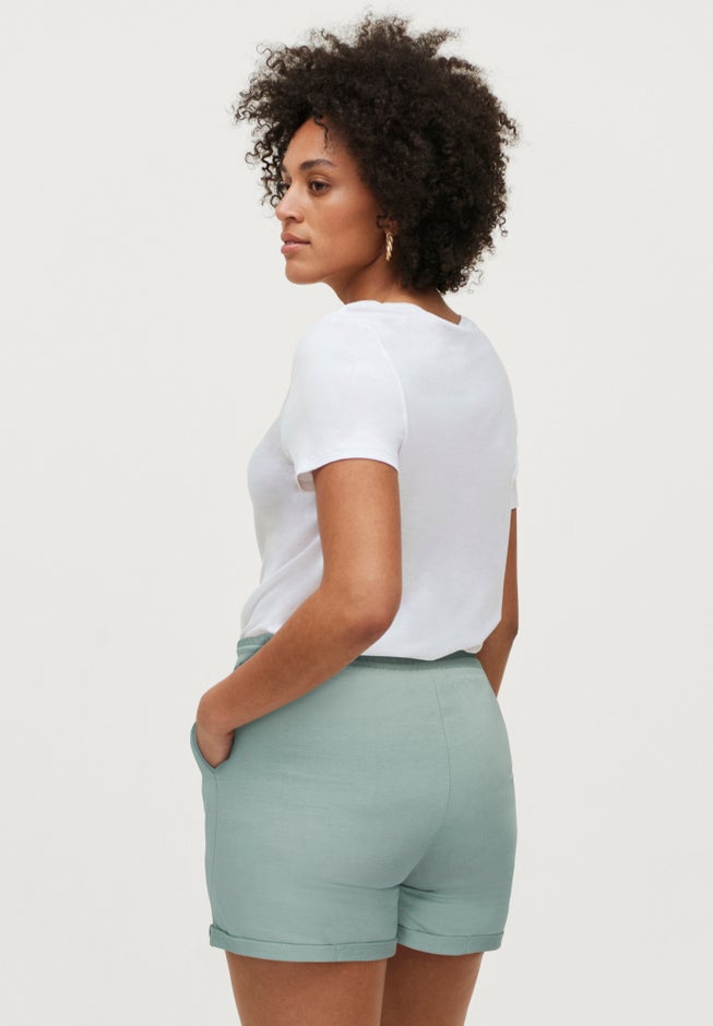 French Terry Drawstring Elastic Waist Shorts image number 1