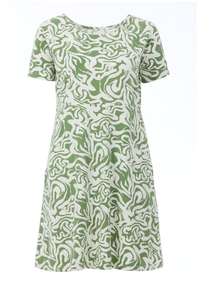 Short Sleeve Fit & Flare Knit Dress image number 2