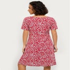 Short Sleeve Fit & Flare Knit Dress image number null