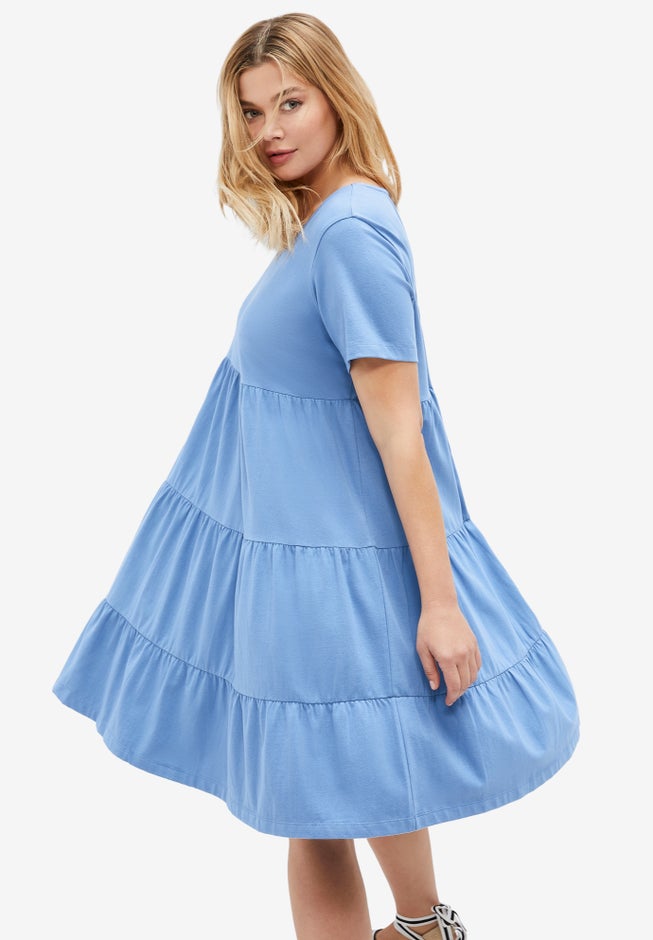 dress cotton spandex G by Giuliana Cotton Spandex Dress w/Flounce - Pink