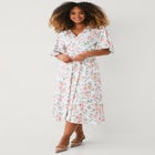 Knit Midi Dress With Surplice Neckline & Waist Tie image number null