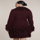 Fringe Knit-Trim V-Neck Sweater image number 1