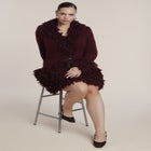 Fringe Knit-Trim V-Neck Sweater image number 3