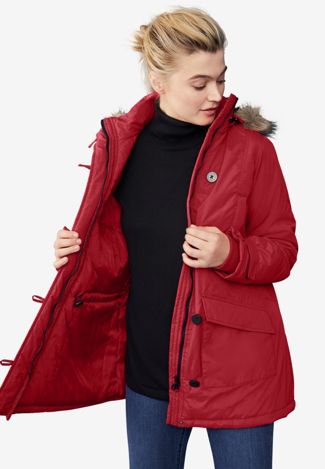 Faux Fur Trim Parka image number 1