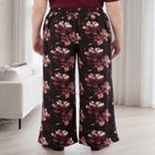 Wide-Leg Back Elastic Flat Front Soft Pants image number null