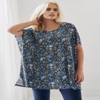 Stretch Knit Scoop Neck Oversized Tunic image number null