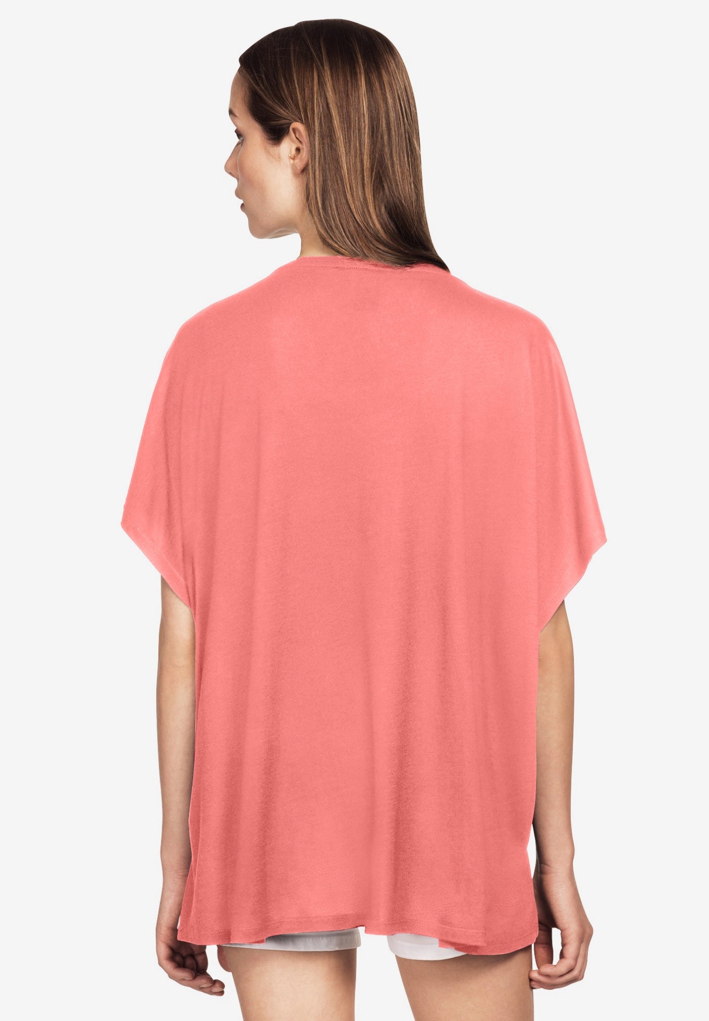 Stretch Jersey Knit V-Neck Oversized Tunic image number 1