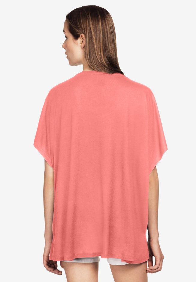 Stretch Jersey Knit V-Neck Oversized Tunic image number 1