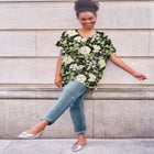 Stretch Knit Scoop Neck Oversized Tunic image number null