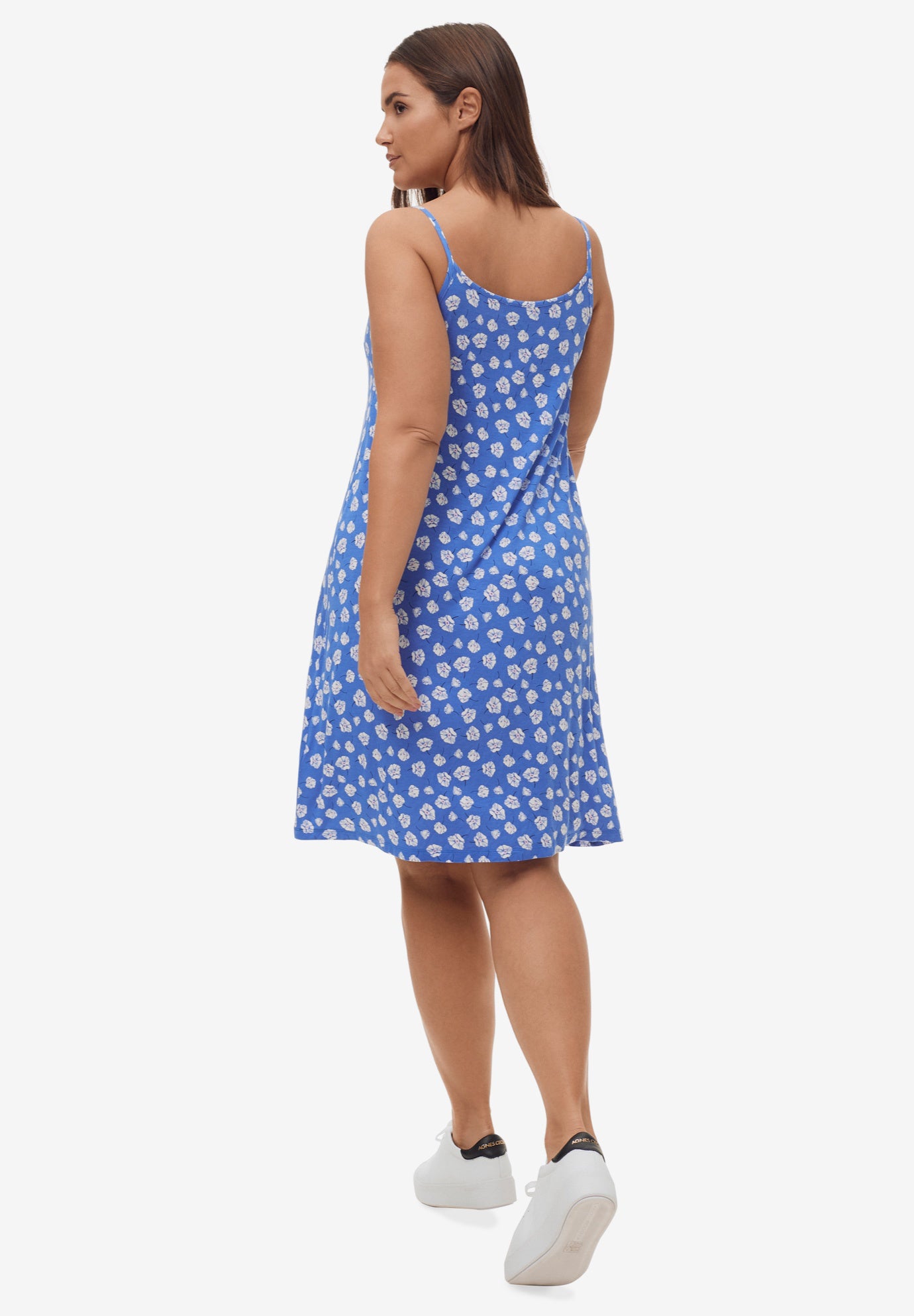 Stretch Jersey Knit A-Line Scoop Neck Tank Dress image number 1