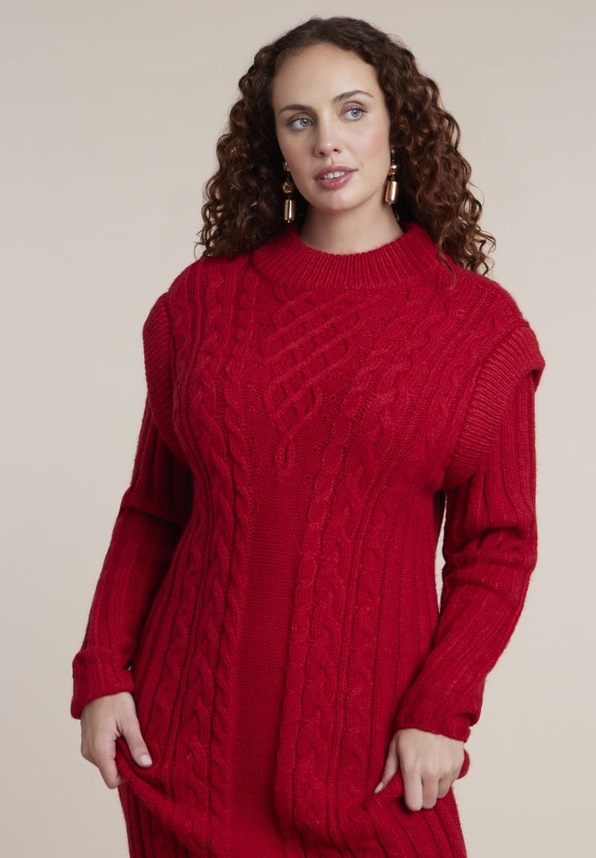 Cable Knit Sweater Maxi Dress image number 2