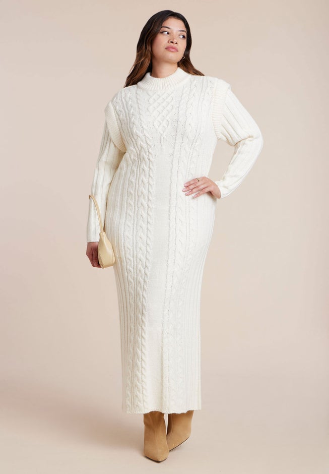 Cable Stitch Sweater Dress image number 1