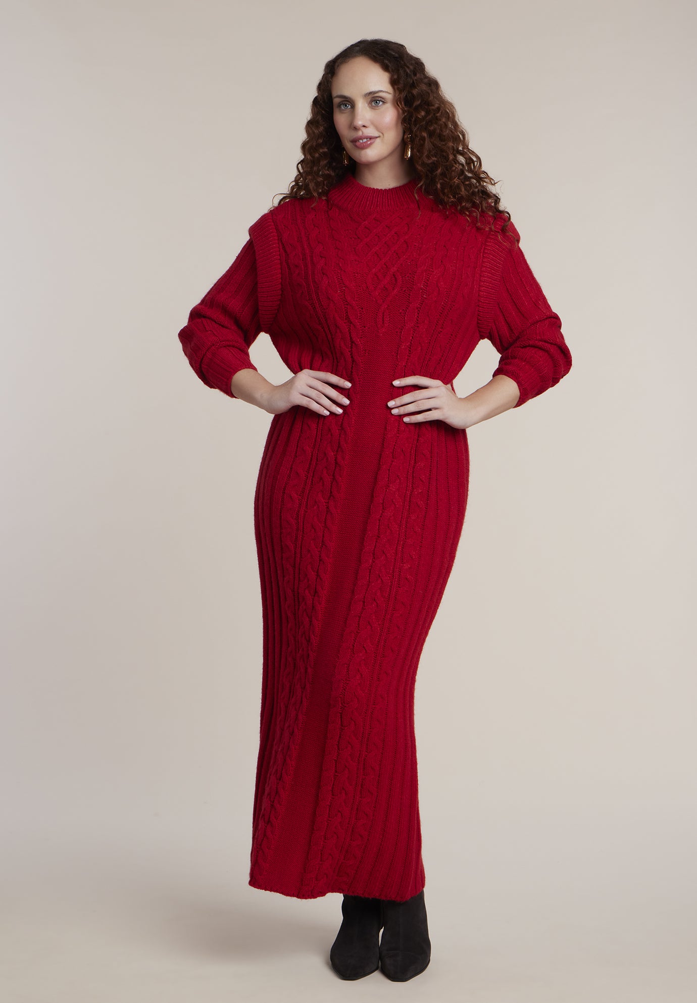 Cable Knit Sweater Maxi Dress image number 0