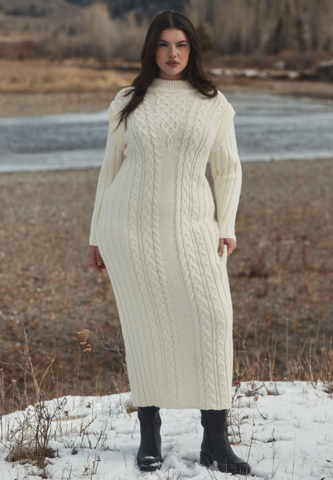 Cable Stitch Sweater Dress image number 0