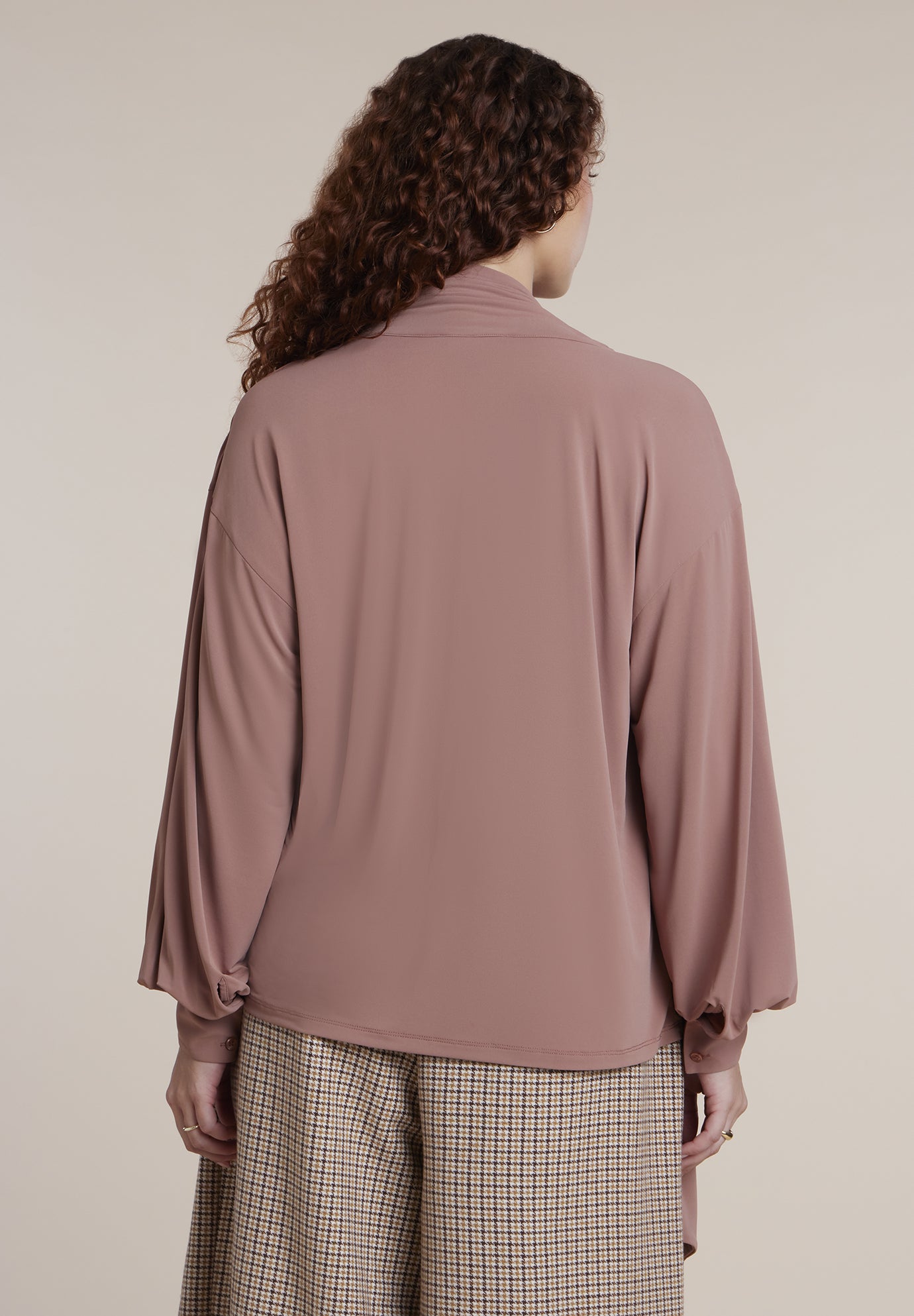 Plunging Scarf Neck Top image number 2