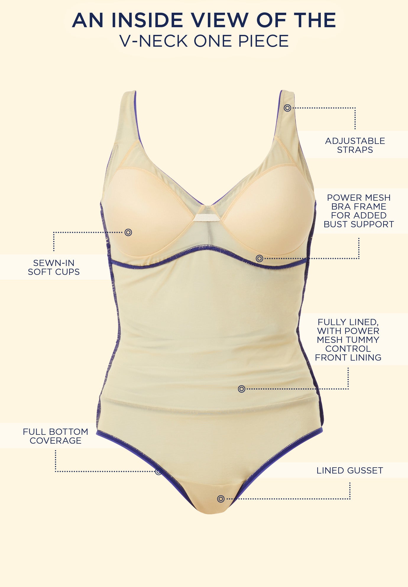 V-Neck One Piece Swimsuit image number 6