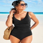 V-Neck One Piece Swimsuit image number null