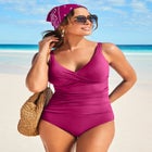 V-Neck One Piece Swimsuit image number null