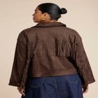  Faux Suede Fringe Jacket image number null