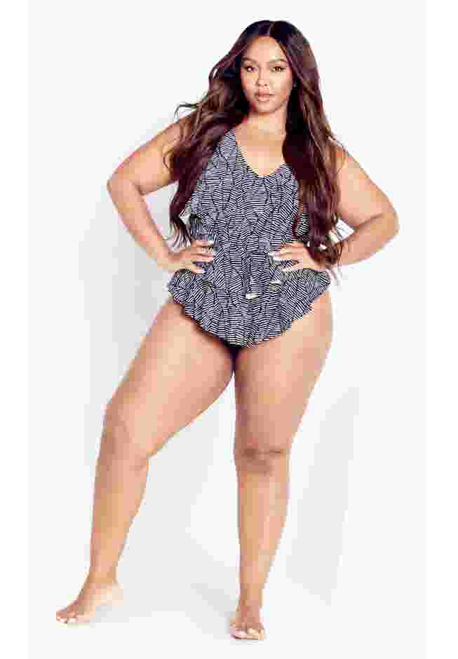 Pia V-Tiered Print 1 Piece image number 1