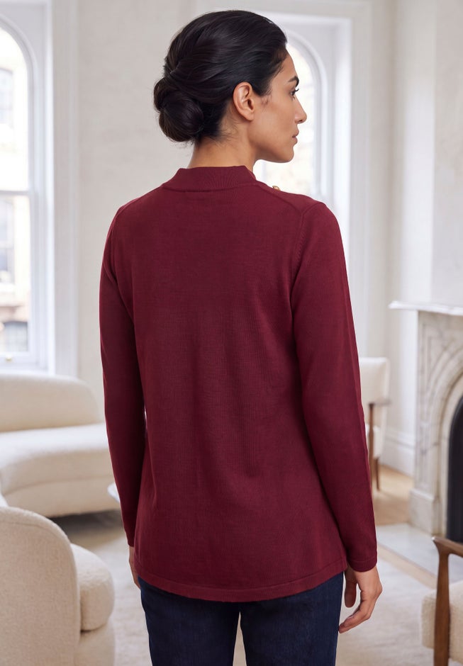 Gold Button Mockneck Sweater image number 1