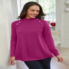 Gold Button Mockneck Sweater image number null