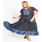 Sandy Border Print Dress image number null