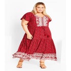 Sandy Border Print Dress image number null