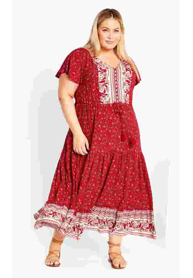 Sandy Border Print Dress image number 0