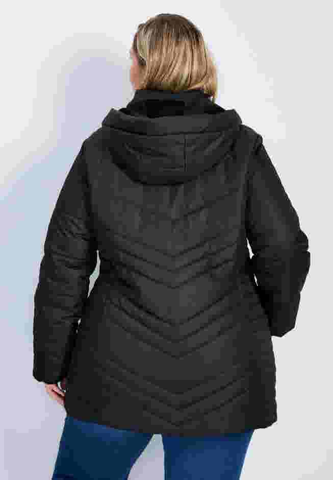 Triple Chevron Hooded Puffer Jacket image number 1