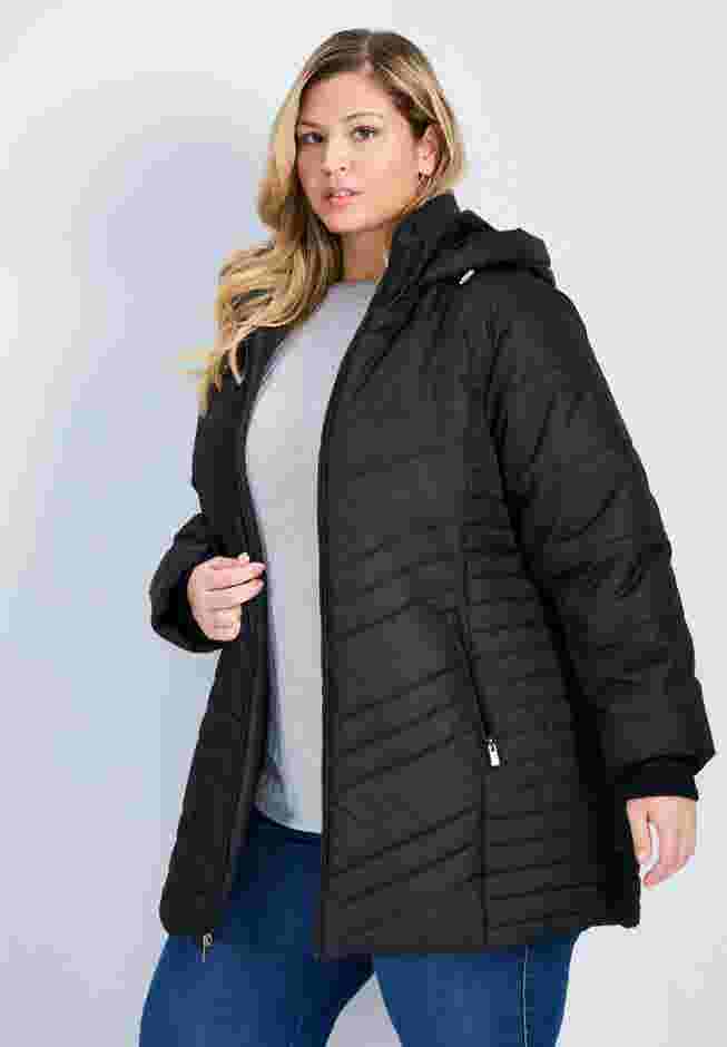 Triple Chevron Hooded Puffer Jacket image number 2