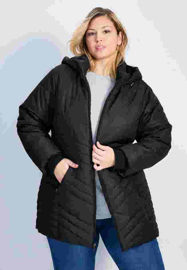 Triple Chevron Hooded Puffer Jacket image number 0
