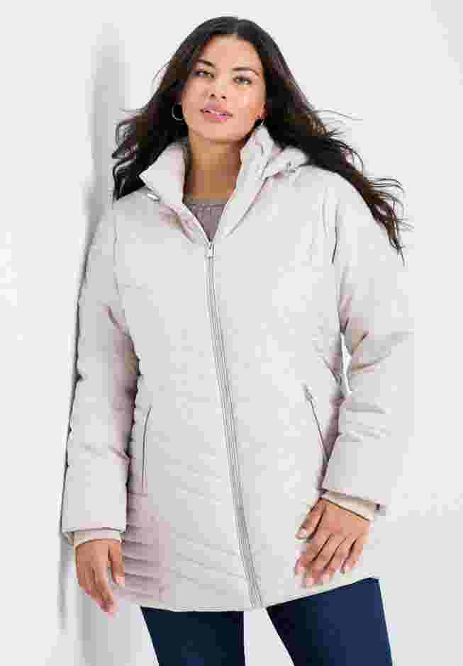 Triple Chevron Hooded Puffer Jacket image number 0