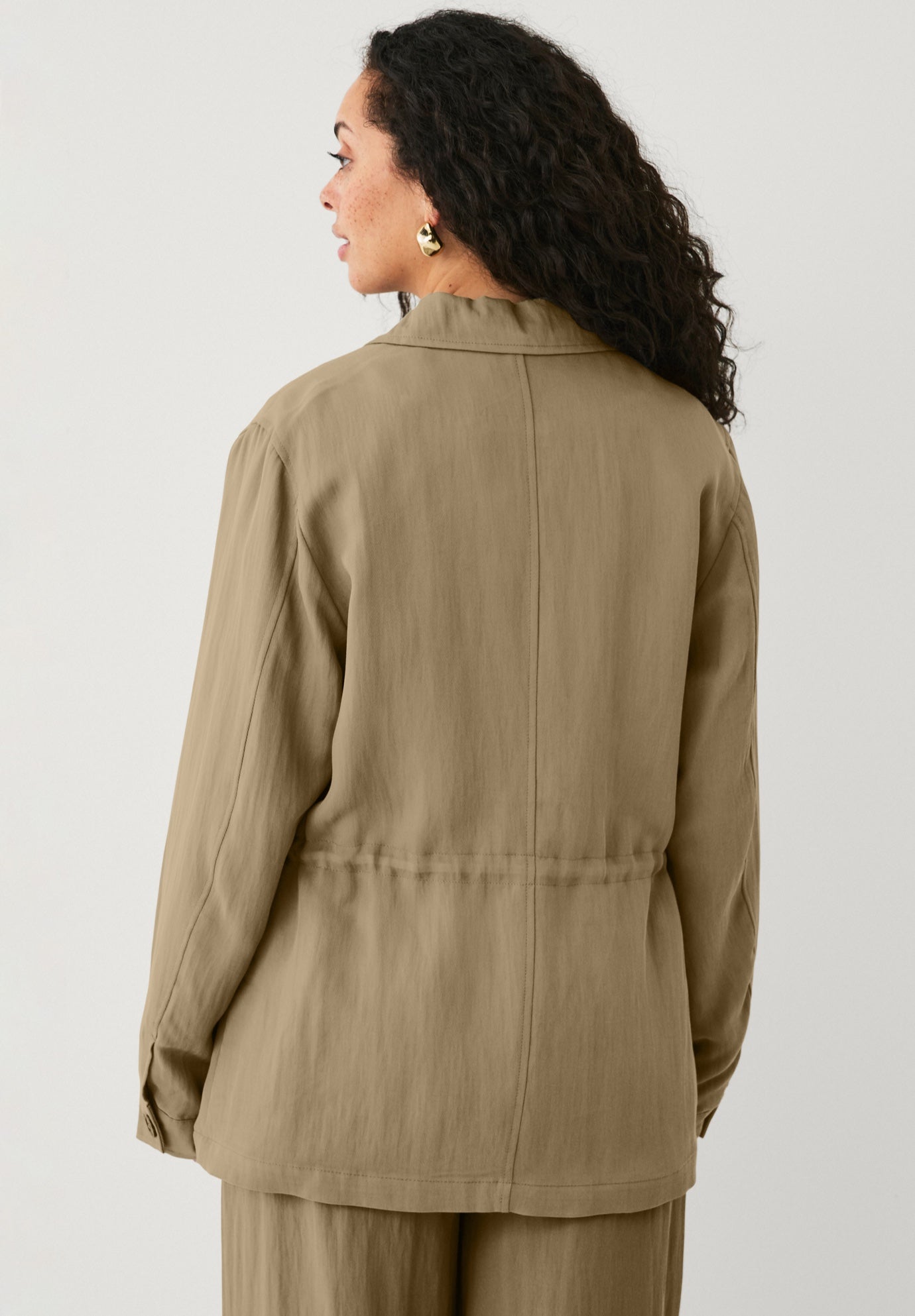 Adjustable Waist Button Front Jacket image number 1