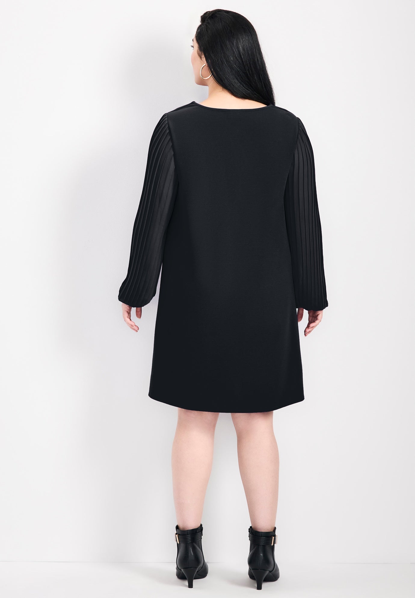 Paloma Blouson Pleated Sleeve Shift Dress image number 1