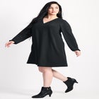 Paloma Blouson Pleated Sleeve Shift Dress image number null