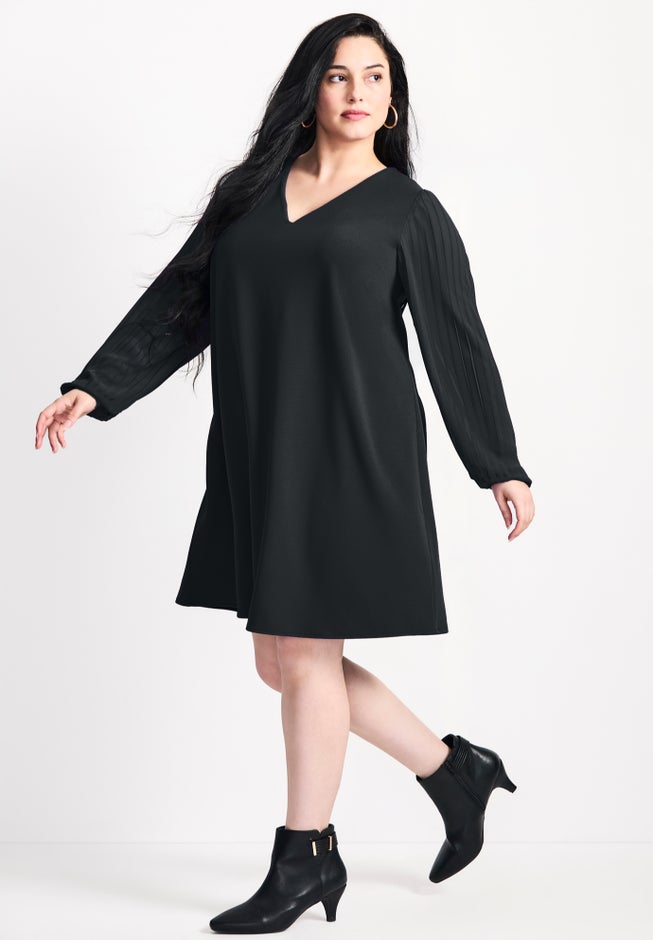 Paloma Blouson Pleated Sleeve Shift Dress image number 2