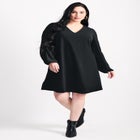 Paloma Blouson Pleated Sleeve Shift Dress image number null