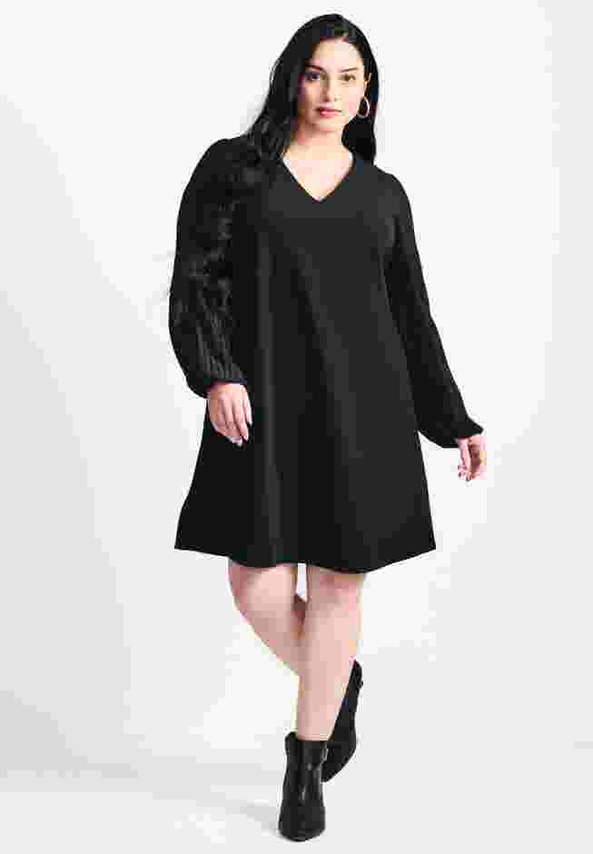 Paloma Blouson Pleated Sleeve Shift Dress image number 0