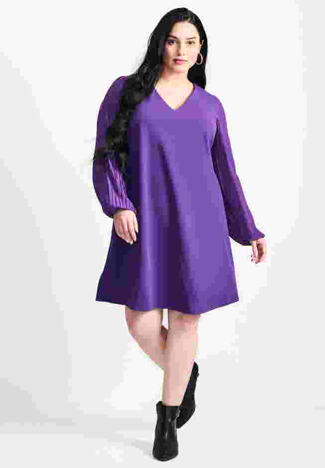 Paloma Blouson Pleated Sleeve Shift Dress image number 0