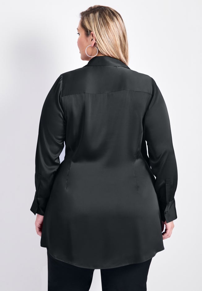 Goldi Satin Wrap Blouse image number 1