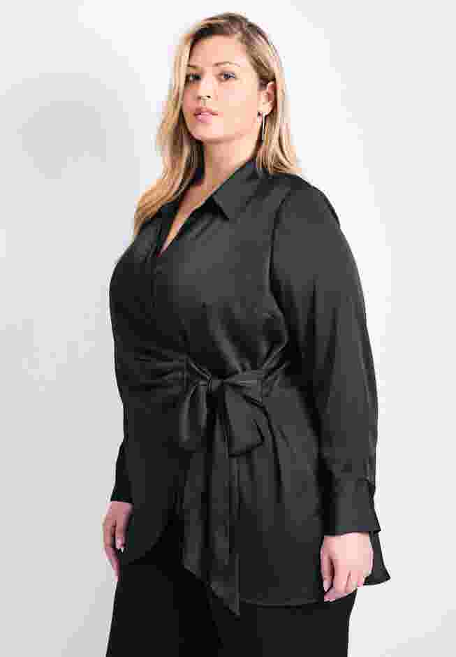 Goldi Satin Wrap Blouse image number 2