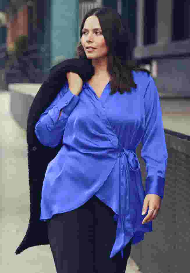 Goldi Satin Wrap Blouse image number 3