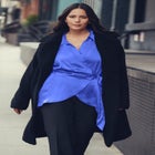 Goldi Satin Wrap Blouse image number null