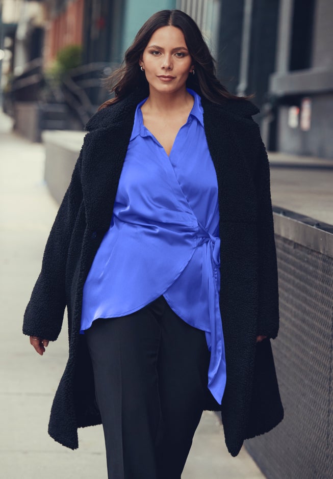 Goldi Satin Wrap Blouse image number 4