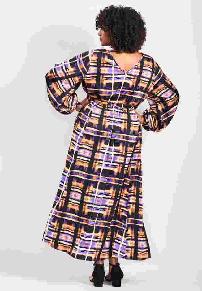 Goldi Satin Blouson Sleeve Maxi Dress image number 1