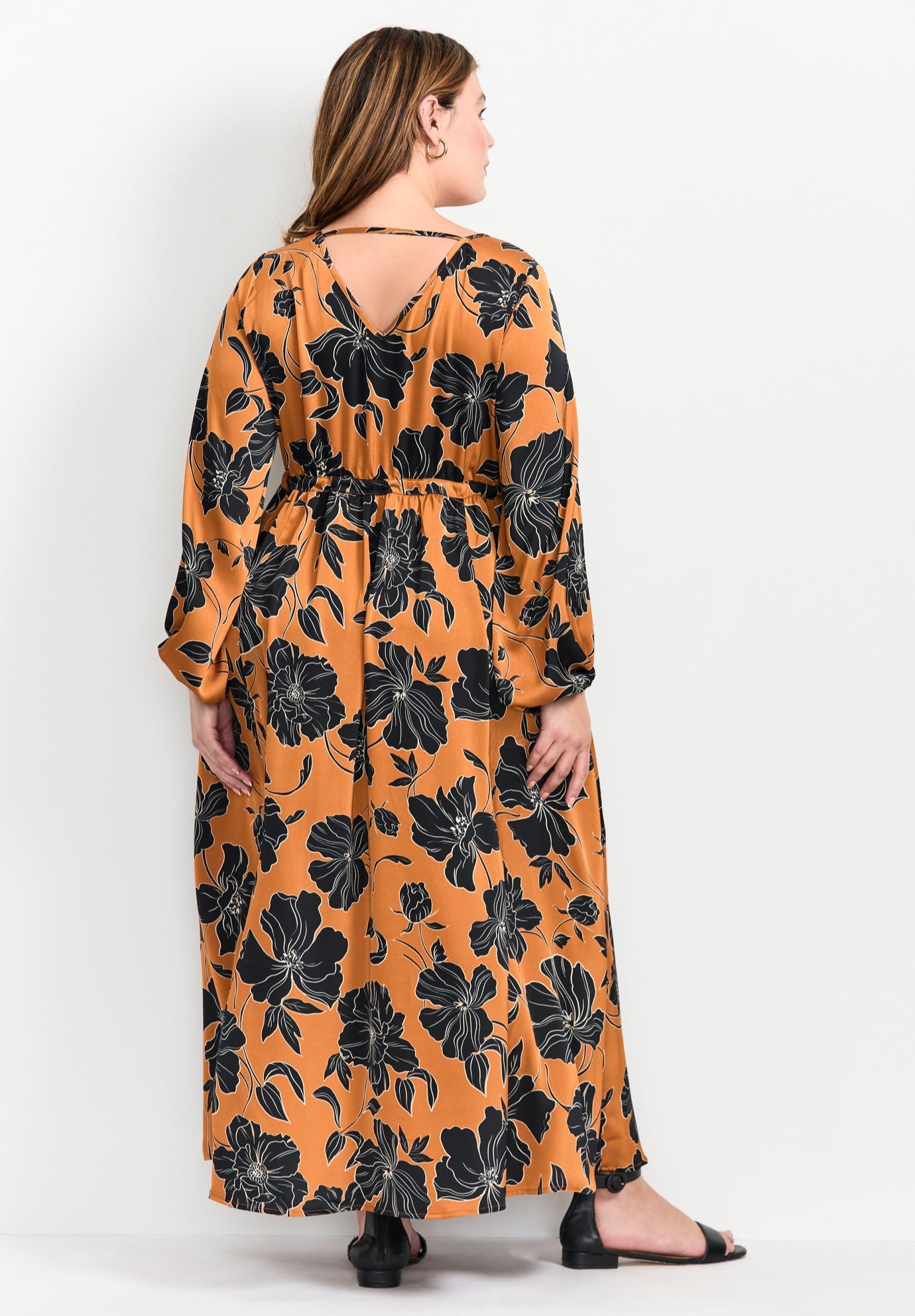 Goldi Satin Blouson Sleeve Maxi Dress image number 1